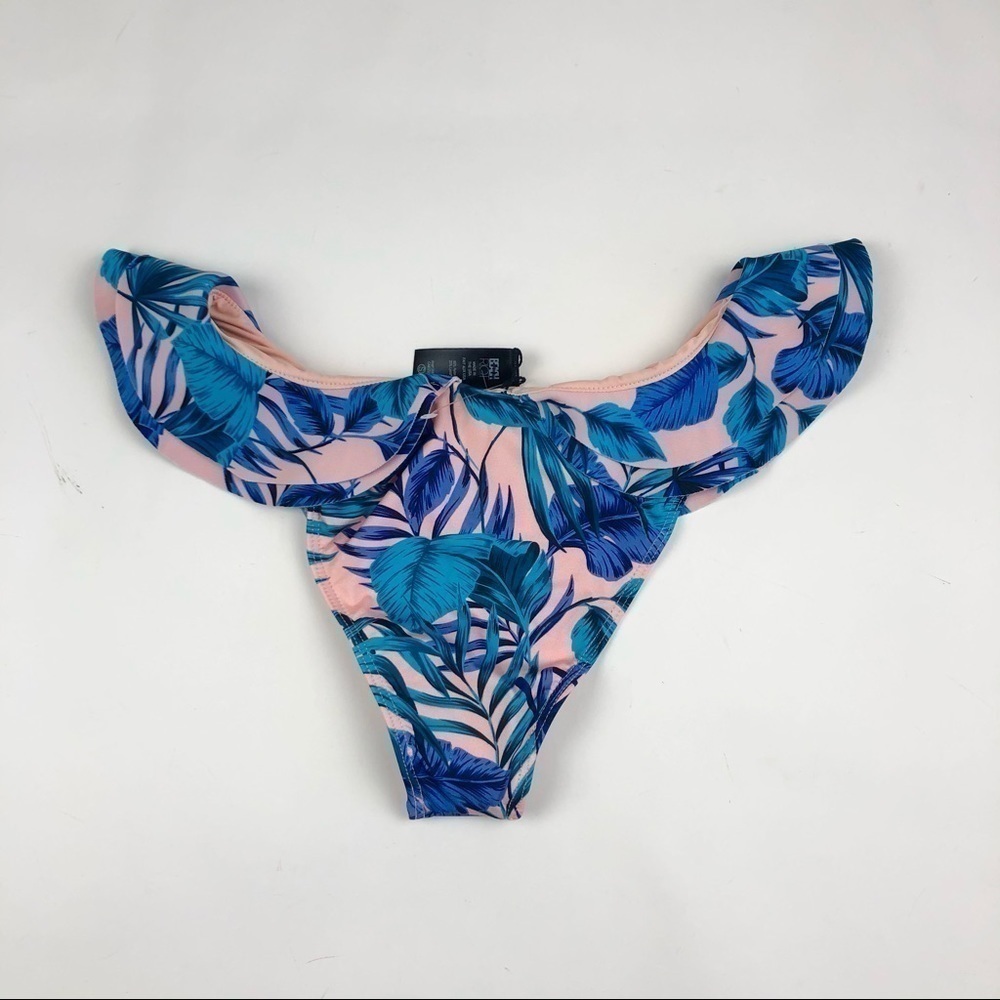 New Beach Riot Chloe Bikini Bottom Small Floral Ruffled - Picture 4 of 7
